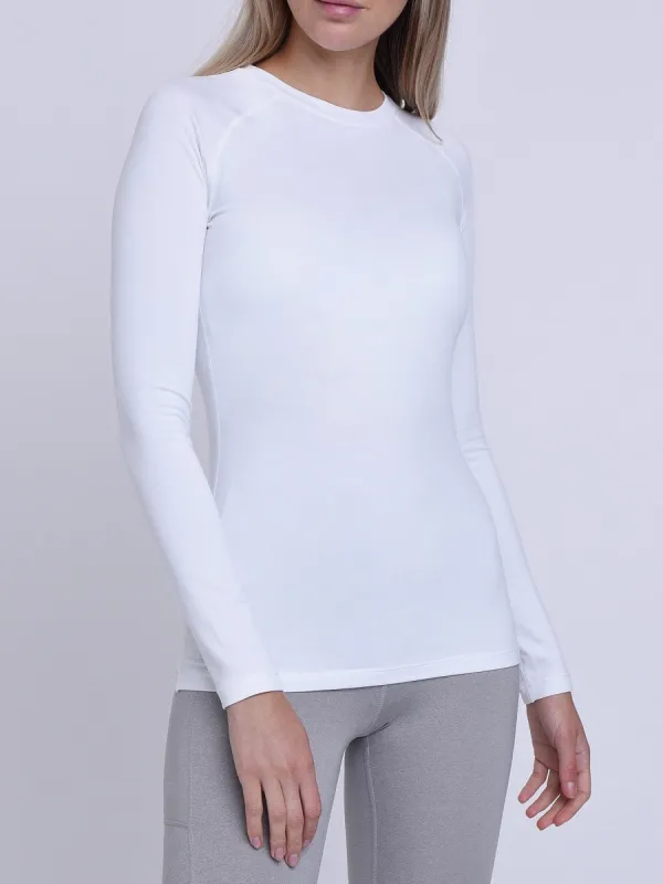 SuperThermal Long Sleeve Compression Base Layer Crew Neck Top for Women With Brushed Inner Fabric sold by TCA