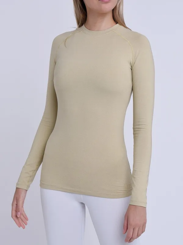 SuperThermal Long Sleeve Compression Base Layer Crew Neck Top for Women With Brushed Inner Fabric sold by TCA