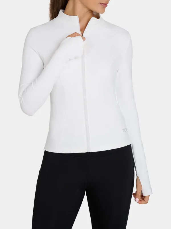 Lightweight Running Sports Long Sleeve Jacket for Women with Full Zip made by TCA