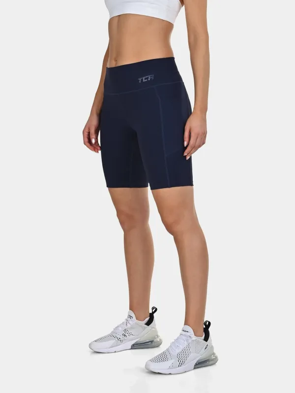 TCA Women's High Waisted Yoga Shorts _ Tummy Control Buttery Soft Biker Shorts with 2 Open Side Pockets for Running, Gym, and Workout made by TCA