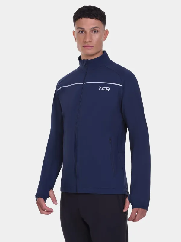Thermal Cycling Jacket For Men With Thumbholes, Reflective Strips, Brushed Inner Fabric, Side & Internal Zip Pockets sold by TCA