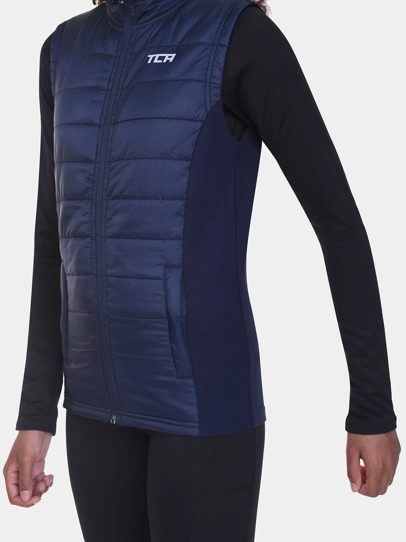 Excel Padded Running Gilet For Girls With Zip Pockets & Reflective Strips sold by TCA product image thumbnail 4