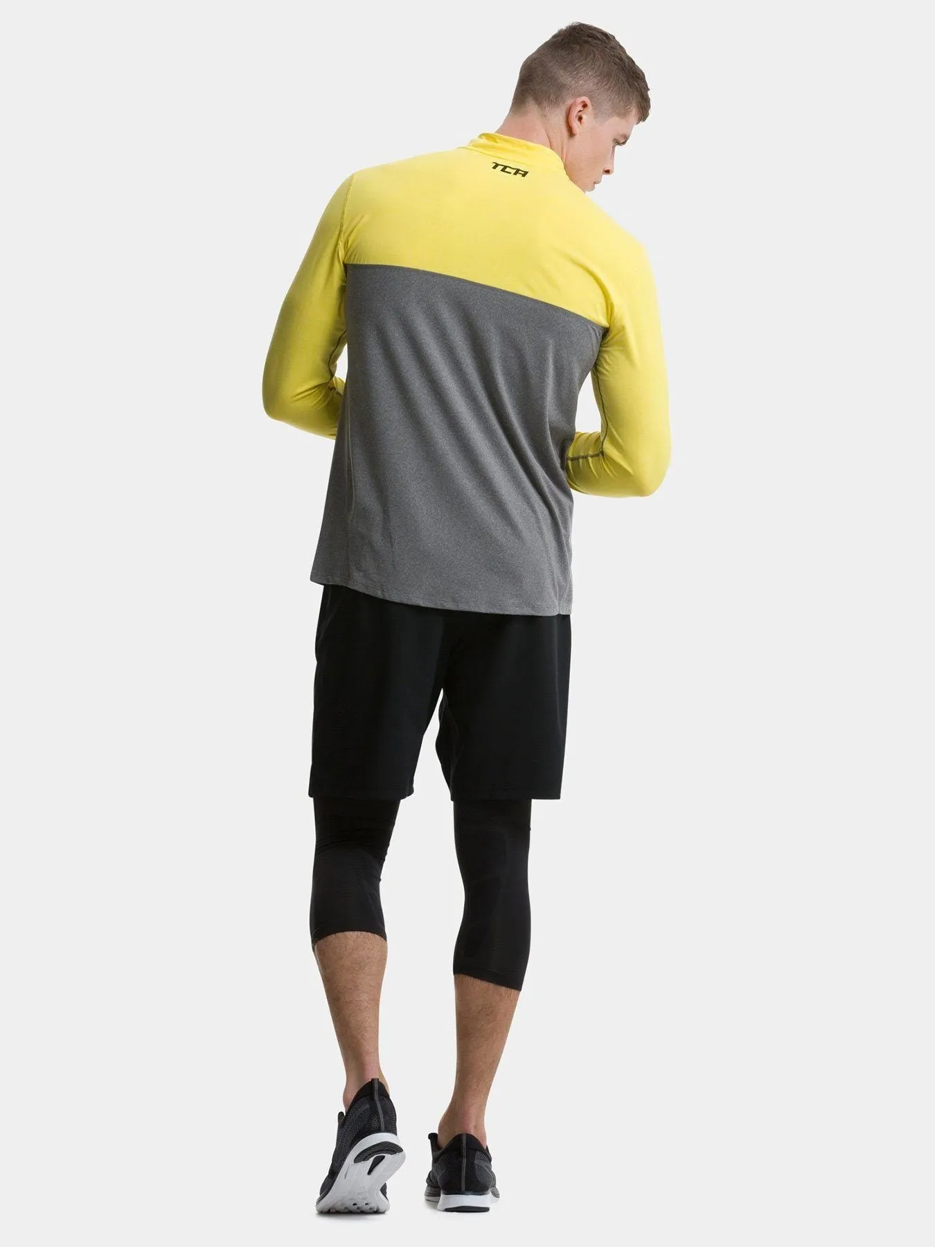 Fusion Half Zip Running Top For Men With Thumbholes & Chest Zip Pocket sold by TCA product image thumbnail 2
