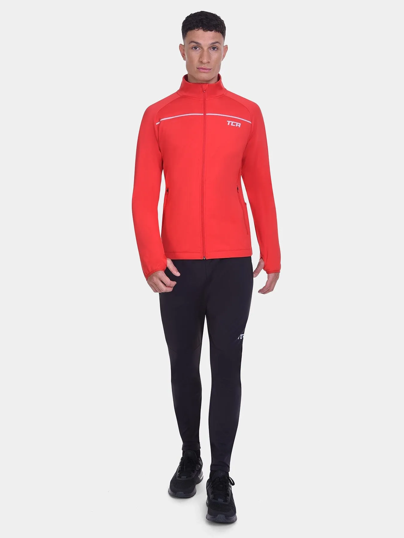 Thermal Cycling Jacket For Men With Thumbholes, Reflective Strips, Brushed Inner Fabric, Side & Internal Zip Pockets sold by TCA product image thumbnail 5