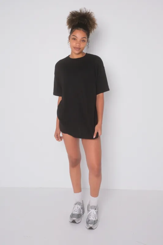 Lounge Oversized Tee - Black sold by TWOTAGS
