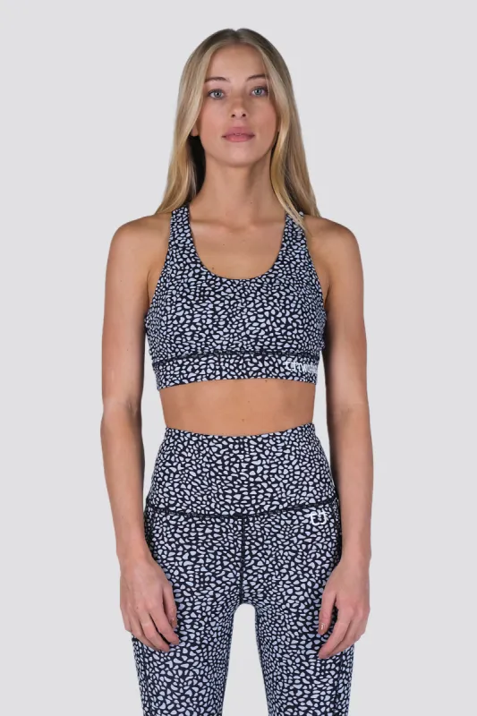 Mirage Sports Bra - Speckle Black sold by TWOTAGS