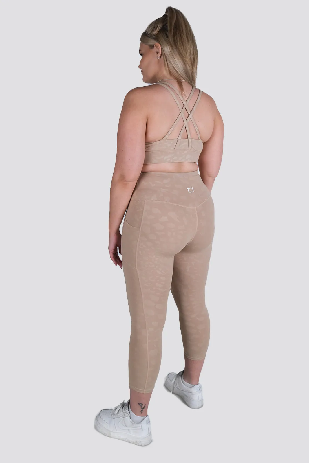 Knurling Leopard 7/8 Highwaisted Leggings - Ivory sold by TWOTAGS product image thumbnail 3