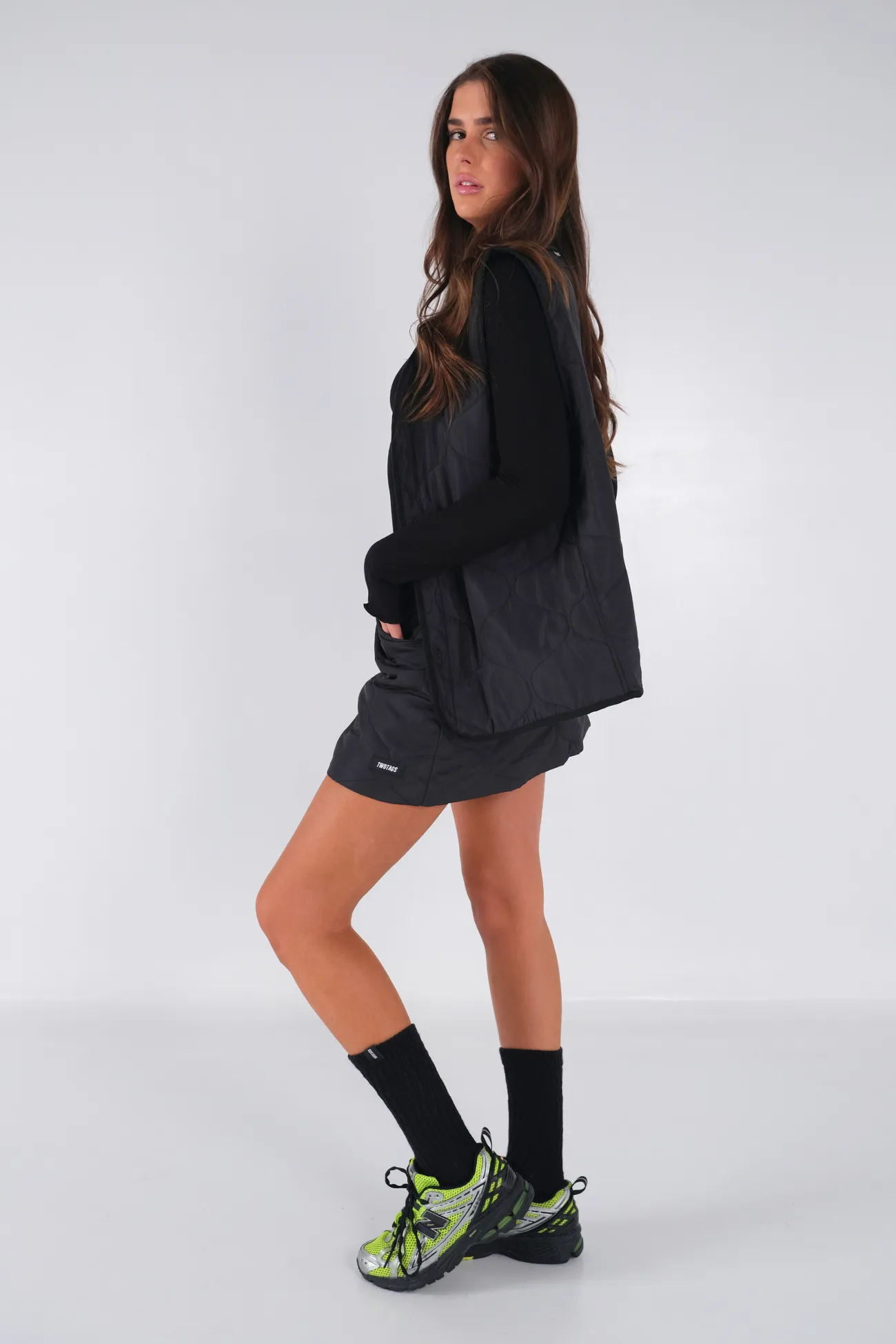 Puffer Quilted Skirt - Black sold by TWOTAGS product image thumbnail 4