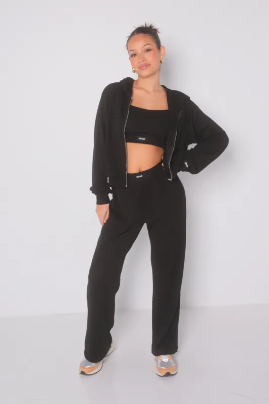 Lounge Zip Hoodie - Black sold by TWOTAGS