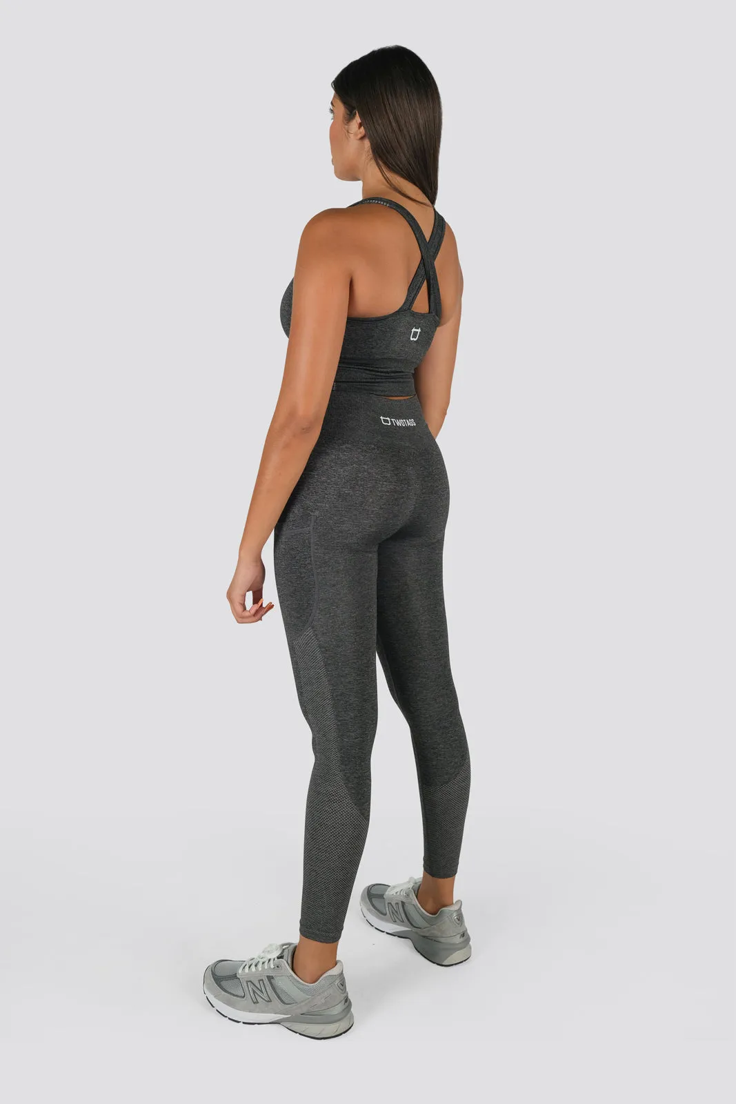 Seamless Power Highwaisted Leggings - Grey Marl sold by TWOTAGS product image thumbnail 2