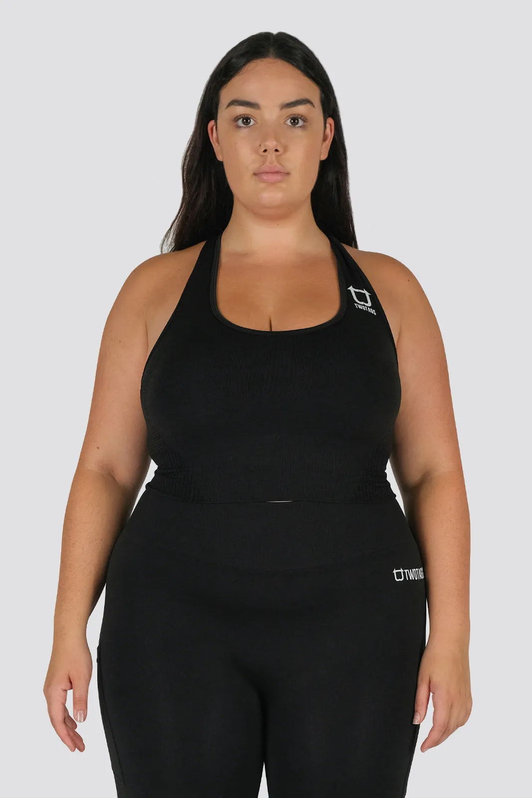 Seamless Power Sports Bra - Black sold by TWOTAGS