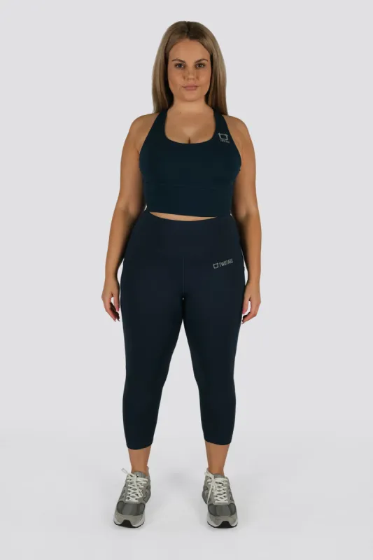 Sweetheart 7/8 Highwaisted Leggings - Ocean Blue sold by TWOTAGS