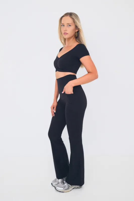 Alpine Flare Pocket (Tall) Leggings - Black sold by TWOTAGS