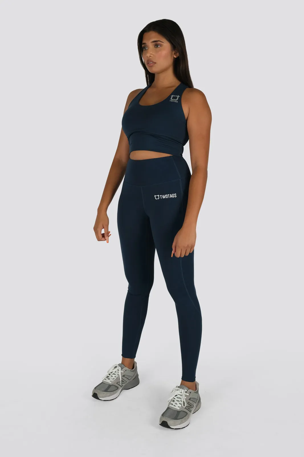 Sweetheart Highwaisted Leggings - Ocean Blue sold by TWOTAGS product image thumbnail 3