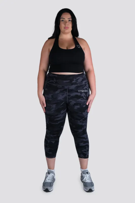 Camo 7/8 Highwaisted Leggings - Black sold by TWOTAGS