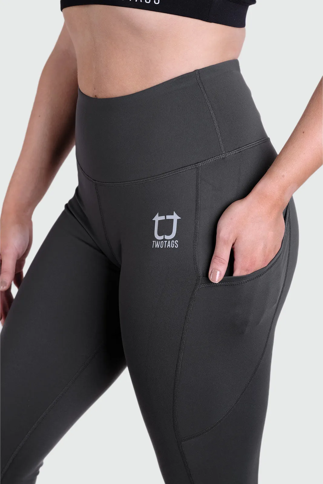 Strappy Capri V2 Highwaisted Leggings - Slate Grey sold by TWOTAGS product image thumbnail 5