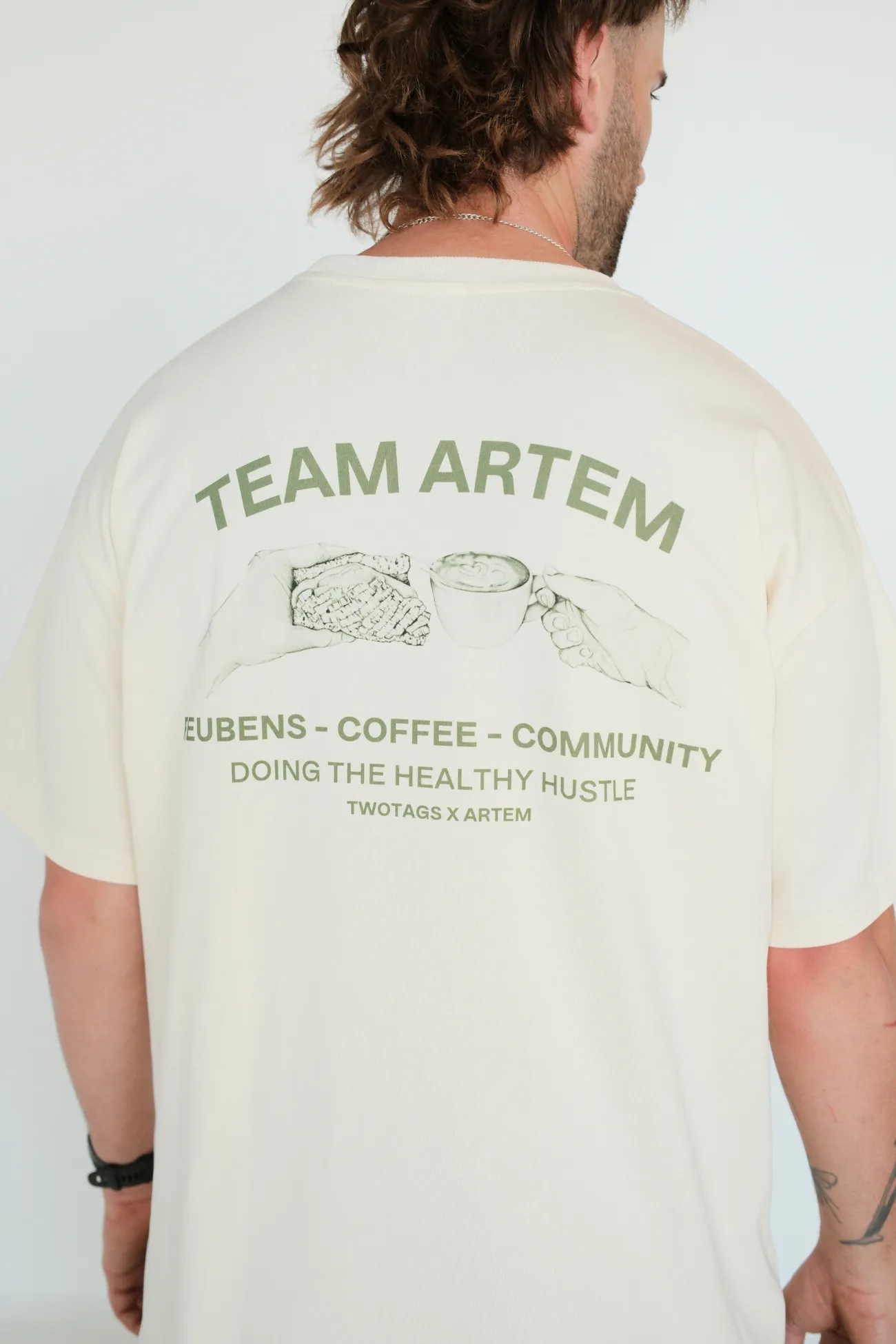 Team Artem Tee - Cream sold by TWOTAGS product image thumbnail 2