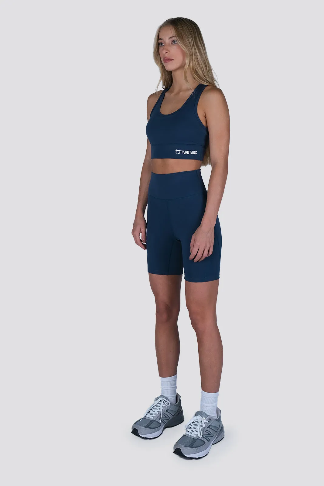 Dynamic Mid Biker Shorts - Ocean Blue sold by TWOTAGS product image thumbnail 2