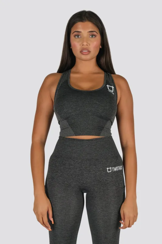 Seamless Power Sports Bra - Grey Marl sold by TWOTAGS