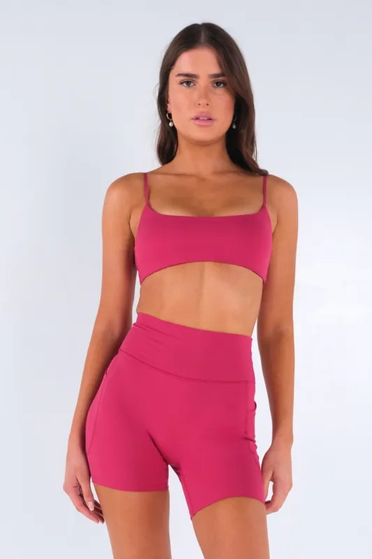 Luxe Sports Bra - Raspberry sold by TWOTAGS