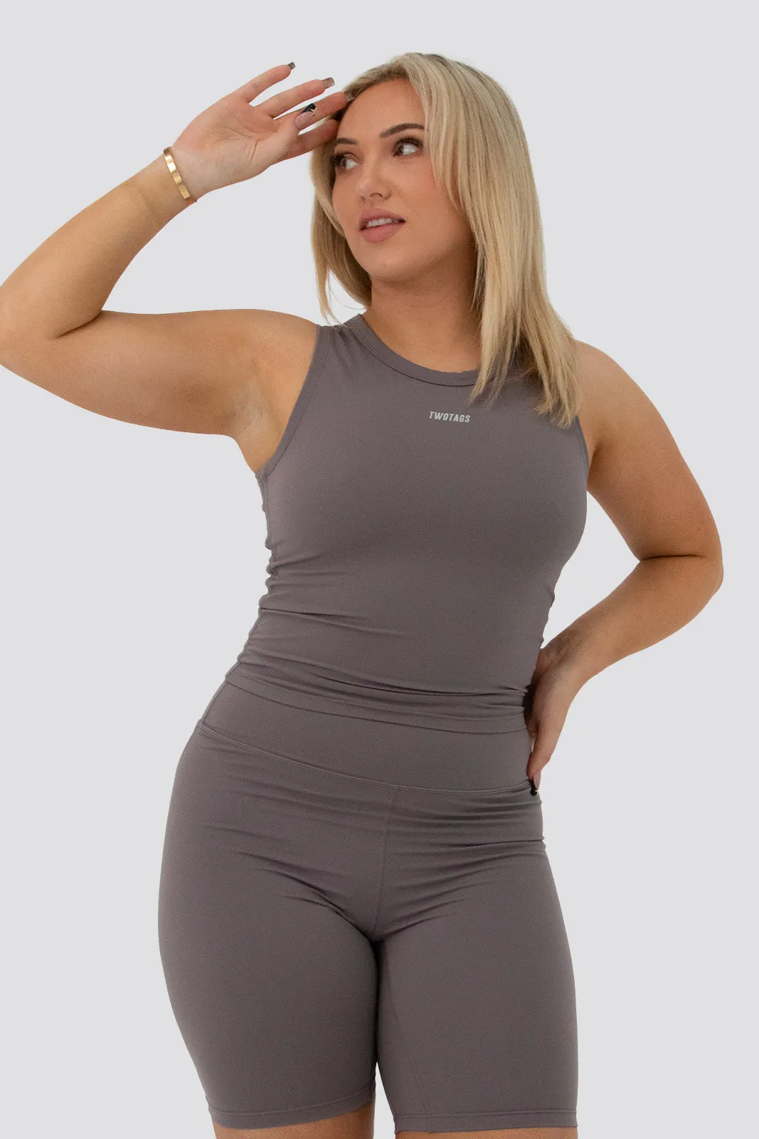 Breathe Tank Top - Stone sold by TWOTAGS product image thumbnail 2