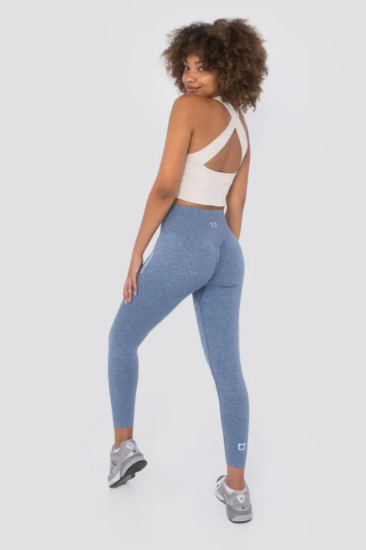 Seamless Scrunch Highwaisted Leggings - Navy Marl sold by TWOTAGS