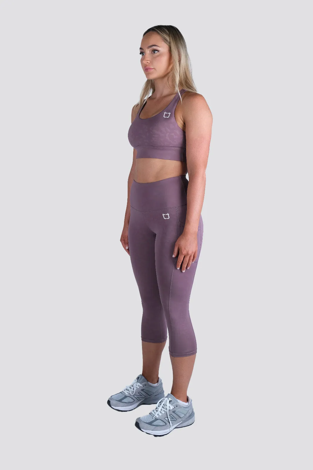 Knurling Leopard 7/8 Highwaisted Leggings - Lilac sold by TWOTAGS product image thumbnail 2