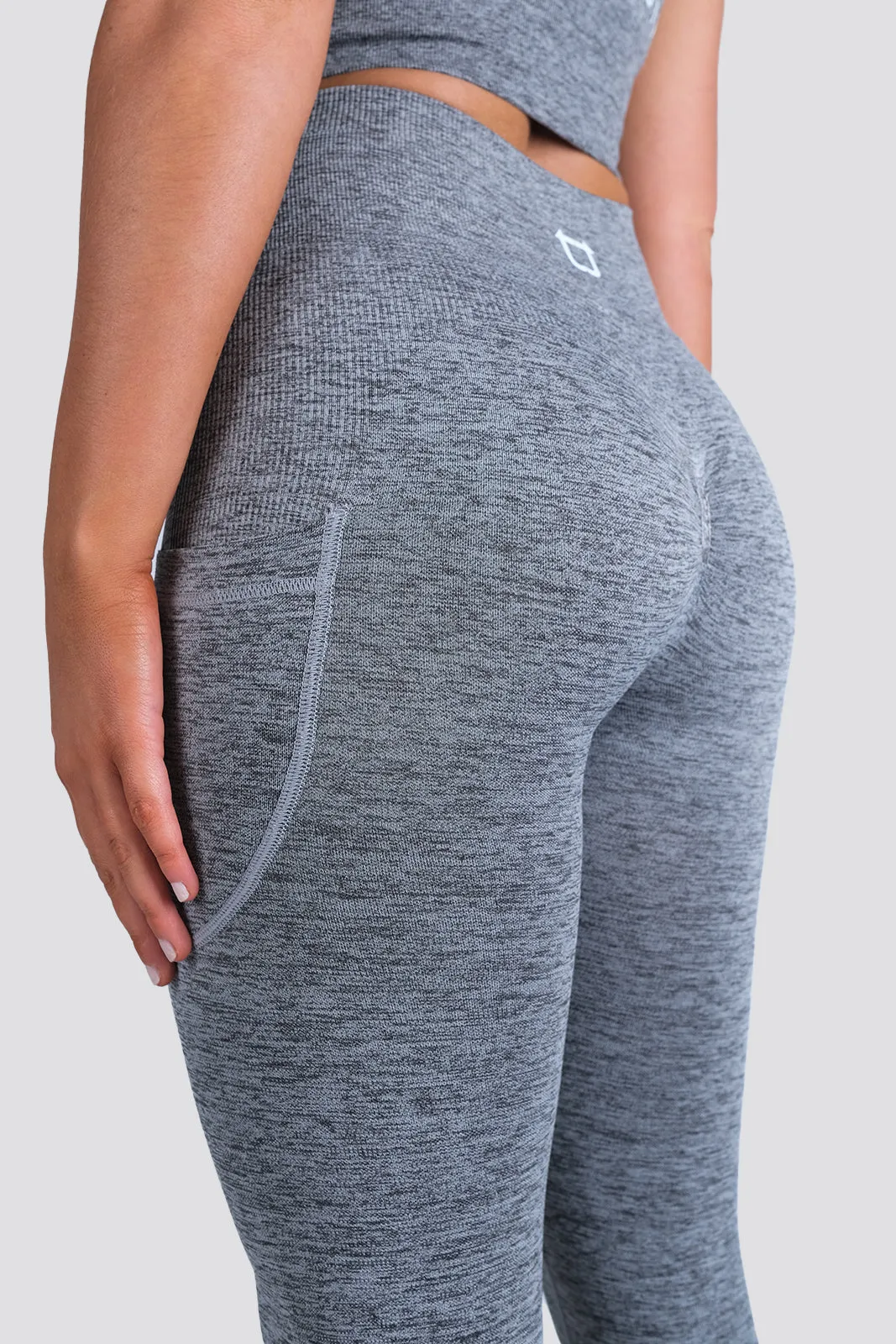 Seamless Movement Highwaisted Leggings - Charcoal Marl sold by TWOTAGS product image thumbnail 5