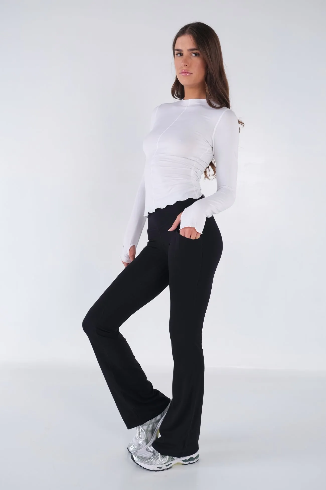 Frill Long Sleeve Top - White sold by TWOTAGS product image thumbnail 4