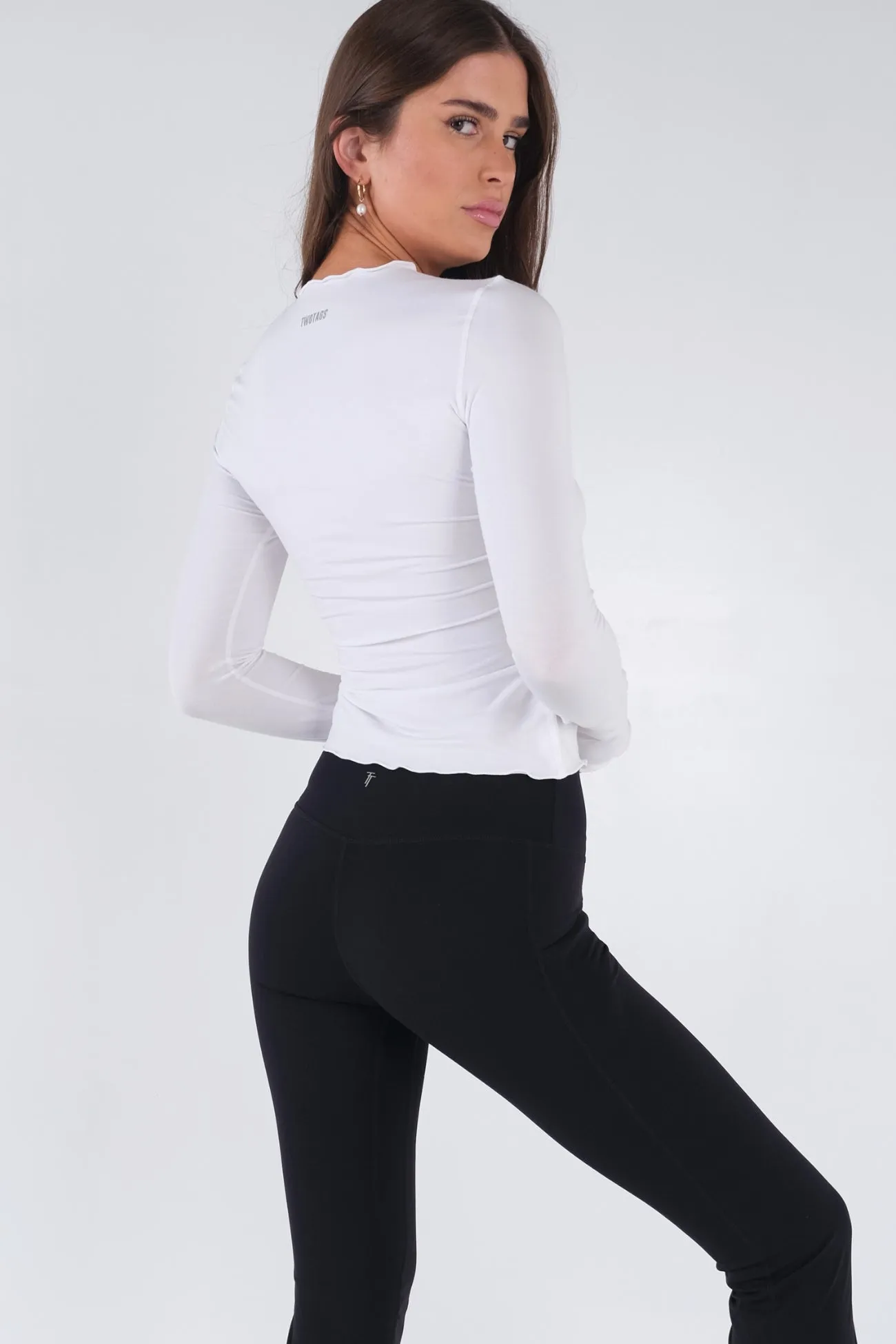Frill Long Sleeve Top - White sold by TWOTAGS product image thumbnail 5
