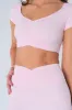 Ruched Crop Top - Cherry Blossom sold by TWOTAGS