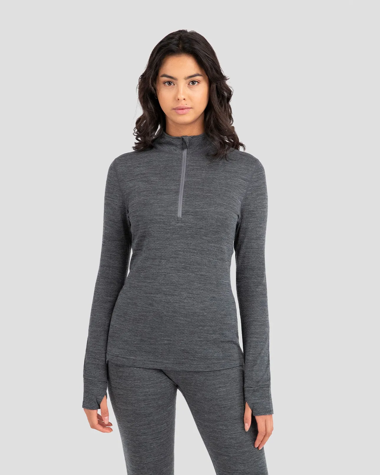 2.0 Women's Midweight Ultra Merino Wool Half-Zip Baselayer Top sold by Terramar product image thumbnail 3