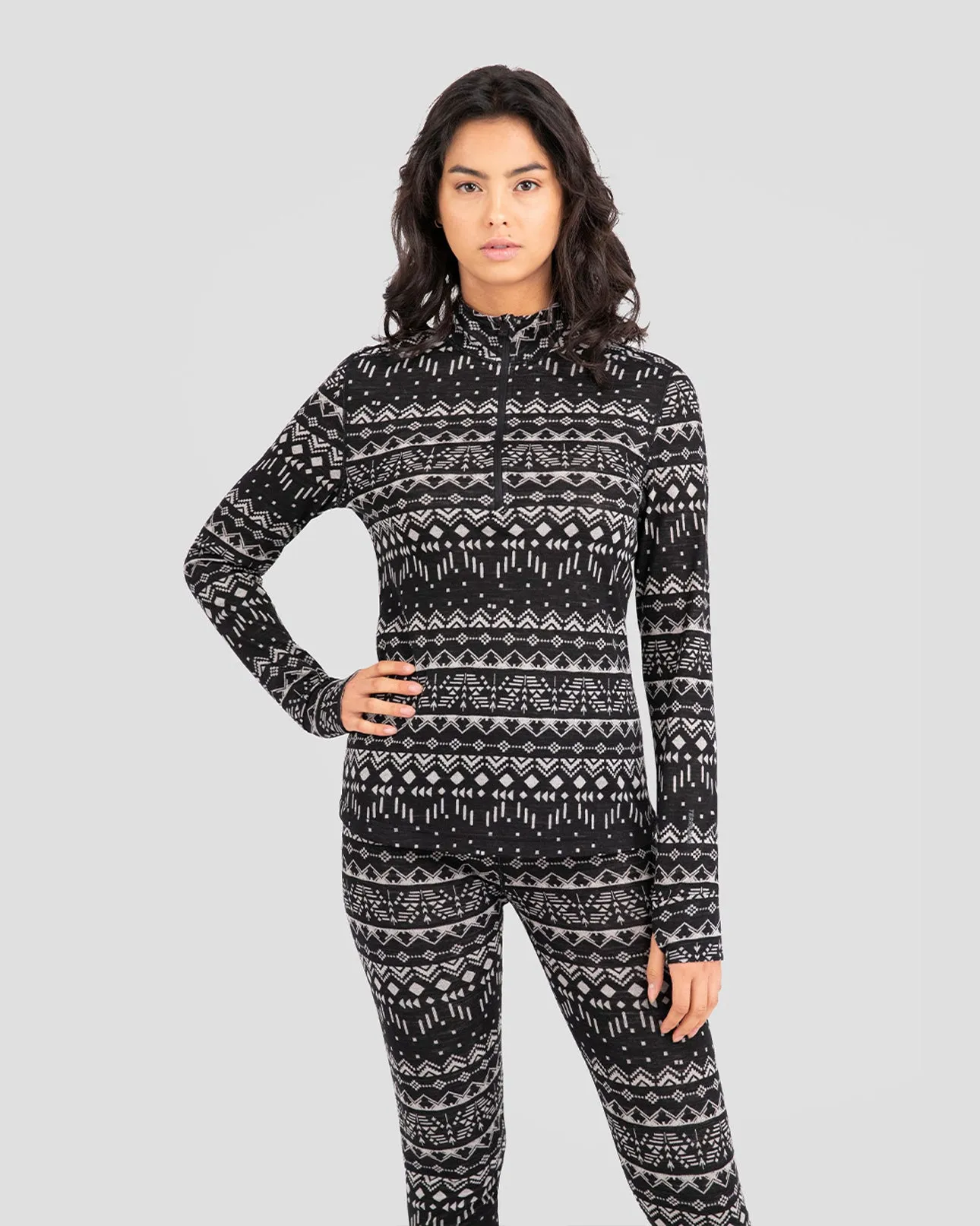 2.0 Women's Midweight Ultra Merino Wool Half-Zip Baselayer Top sold by Terramar product image thumbnail 2