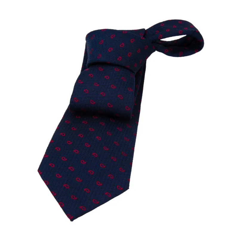 Alexandria Paisley Silk Tie, Navy / Fuschia sold by The Dark Knot Limited