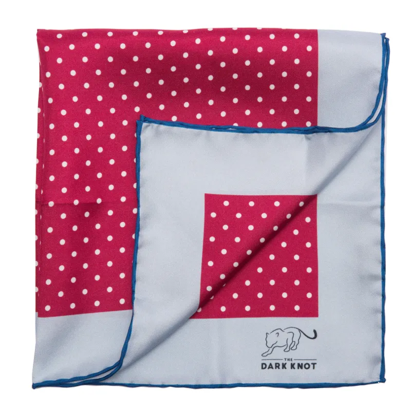 Ashland Dots Silk Pocket Square, Burgundy / White sold by The Dark Knot Limited
