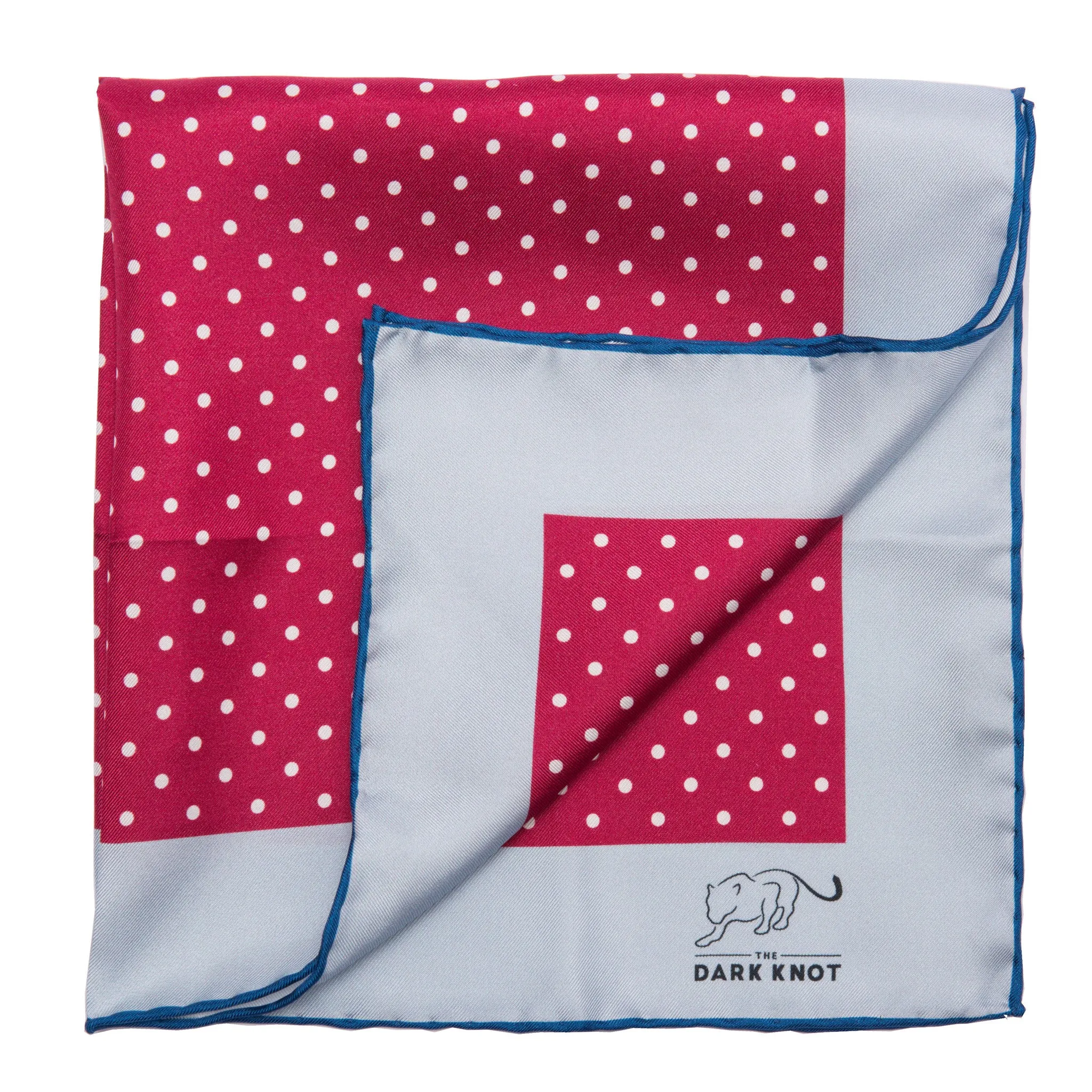 Ashland Dots Silk Pocket Square, Burgundy / White sold by The Dark Knot Limited