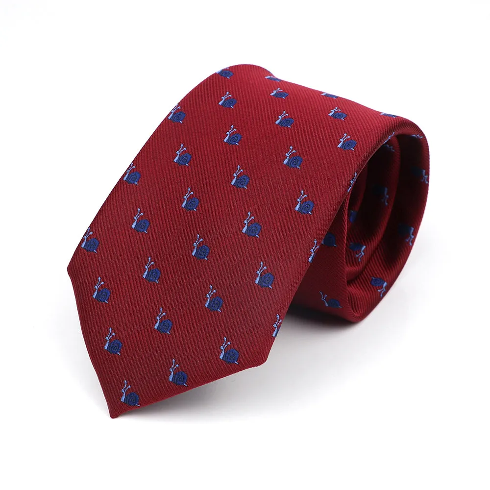Ocala Snails Polyester Tie, Red / Navy / Light Blue sold by The Dark Knot Limited
