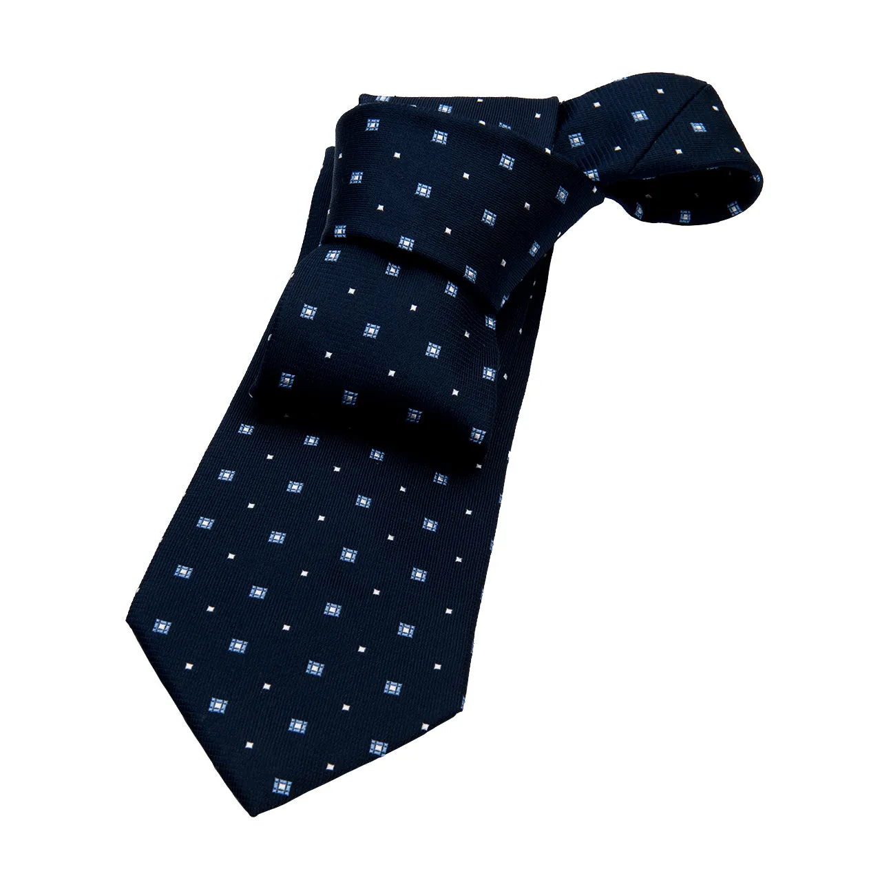 Shelton Abstract Silk Tie, Navy / Blue / Silver sold by The Dark Knot Limited