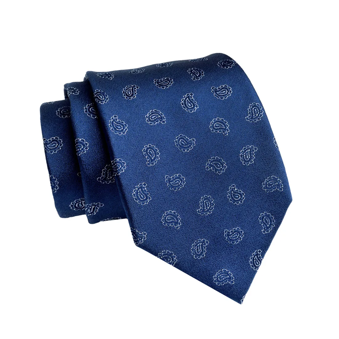 Oyster Bay Paisley Silk Tie, Navy / Silver sold by The Dark Knot Limited product image thumbnail 2