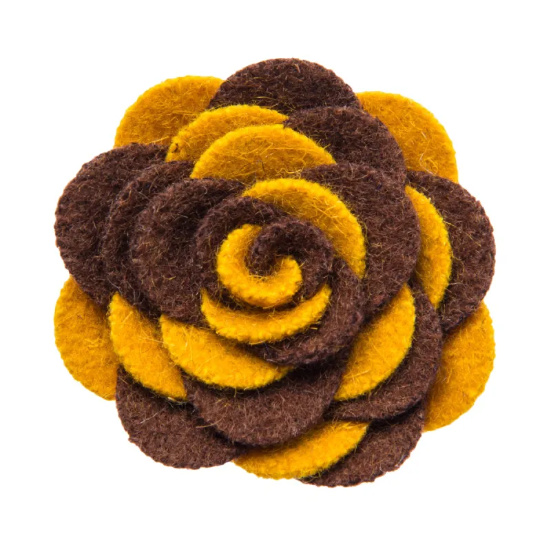 Washington Lapel Flower, Brown / Yellow sold by The Dark Knot Limited