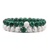 San Bernandino Stackable Beaded Bracelets, Green / White sold by The Dark Knot Limited