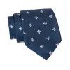 Patterson Foulard Silk Tie, Navy / Silver sold by The Dark Knot Limited