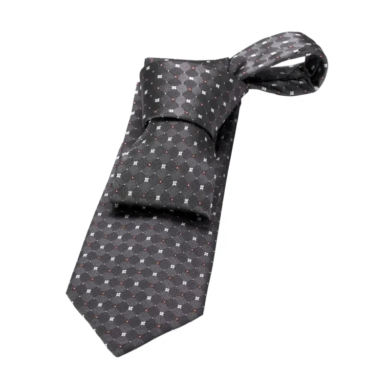 Orchard Park Foulard Silk Tie, Grey / Silver / Brown sold by The Dark Knot Limited