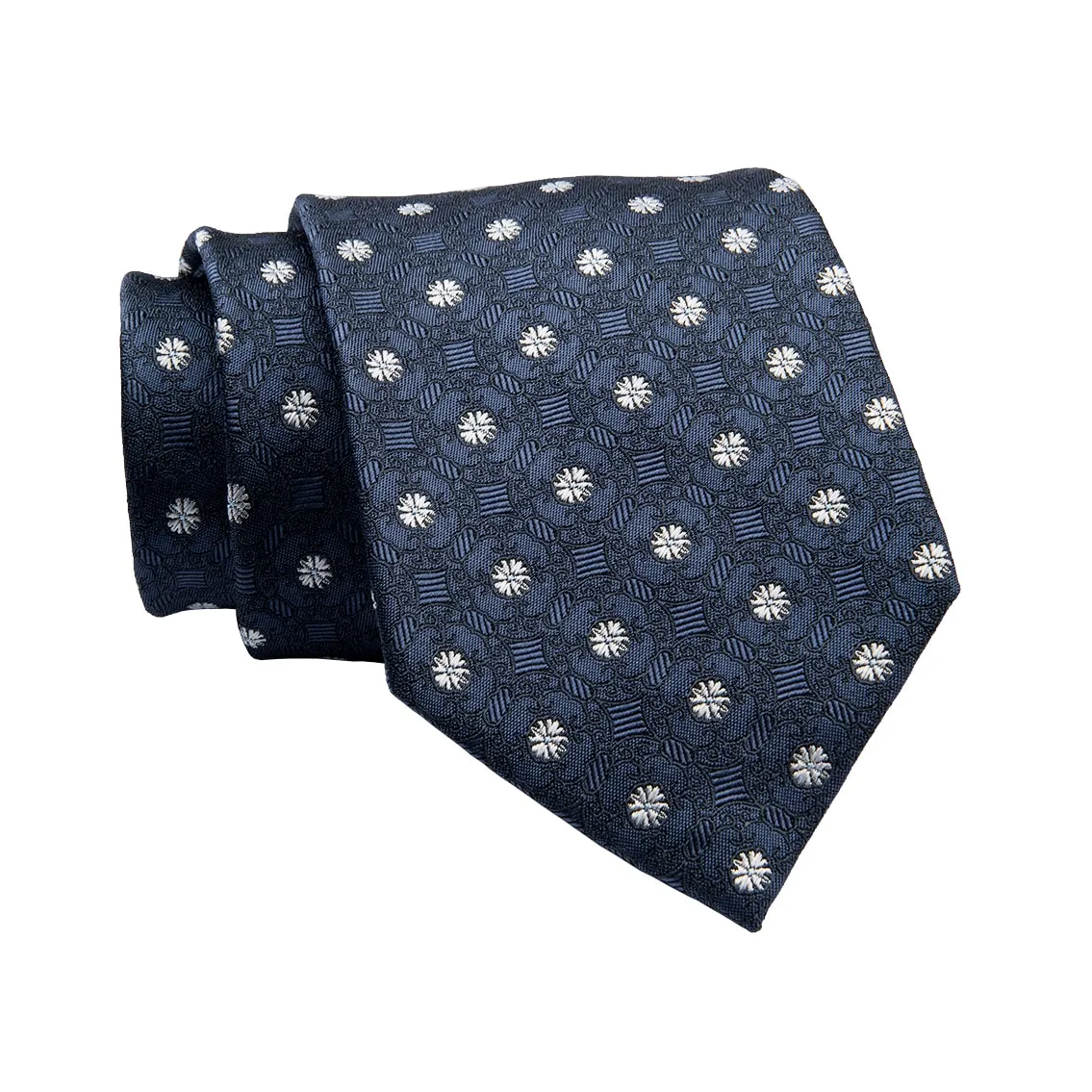 Columbia Foulard Silk Tie, Bluish Grey / Silver sold by The Dark Knot Limited product image thumbnail 2
