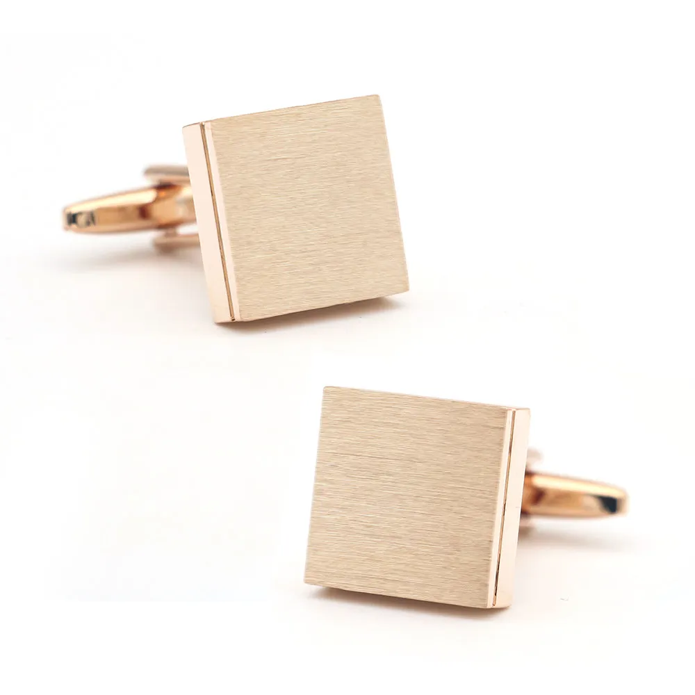 Savannah Rose Gold Rhodium Plated Cufflinks sold by The Dark Knot Limited