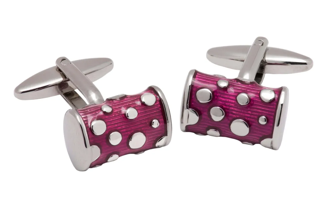Medford Purple and Silver Rhodium Plated Cufflinks sold by The Dark Knot Limited