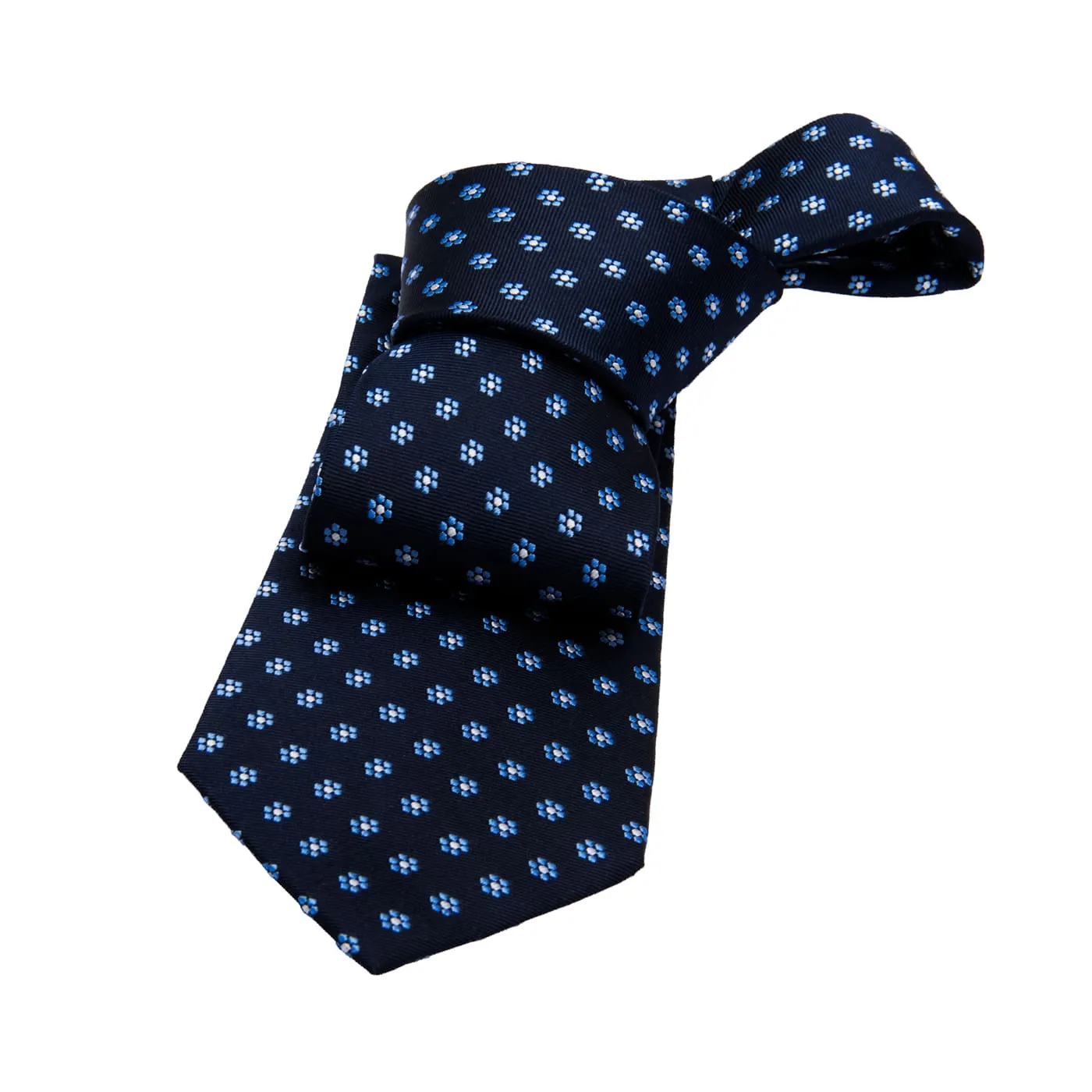 Beverly Foulard Silk Tie, Navy / Blue sold by The Dark Knot Limited