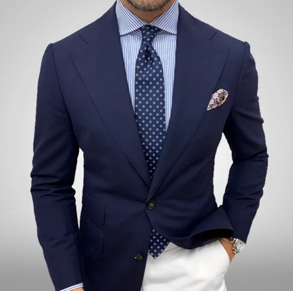 Beverly Foulard Silk Tie, Navy / Blue sold by The Dark Knot Limited product image thumbnail 4