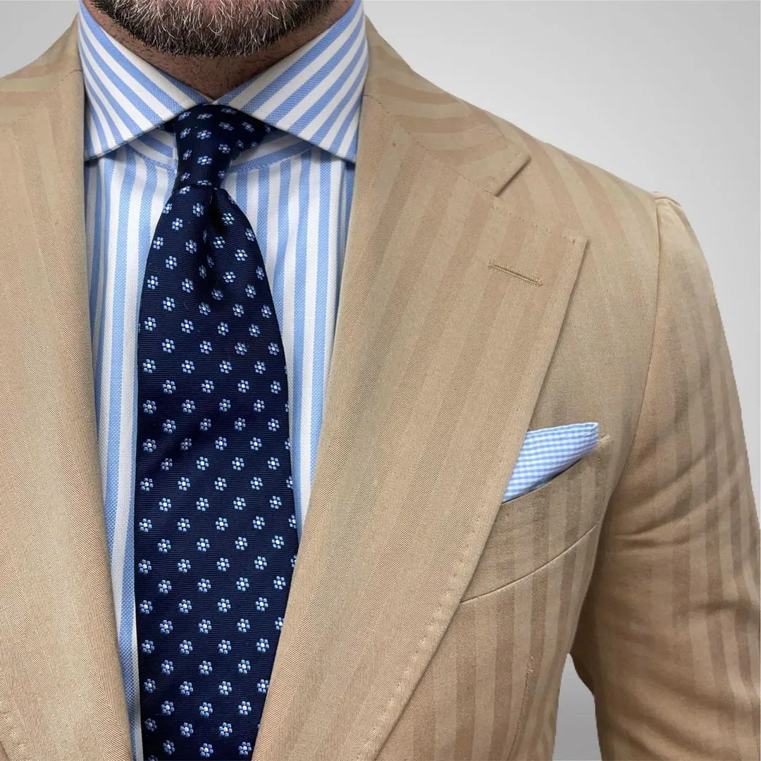 Beverly Foulard Silk Tie, Navy / Blue sold by The Dark Knot Limited product image thumbnail 5