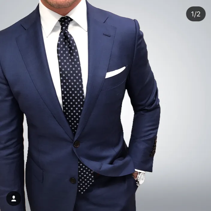 Beverly Foulard Silk Tie, Navy / Blue sold by The Dark Knot Limited product image thumbnail 3